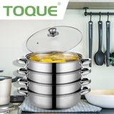 TOQUE Stainless Steel Steamer Meat Vegetable - Close-Up Angle