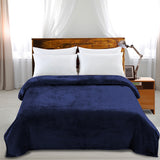 DreamZ 320GSM 220x240cm Ultra Soft Mink Navy Queen - Close-Up Angle