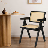 Levede 4x Black Wicker Armchair Dining Chair - Rear View