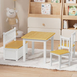 Bopeep Kids Table and Chairs Set Wooden Study Play 4PCS-2006732702346252295