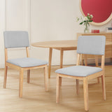 Levede 2x Dining Chair Armless Upholstered Seat - Close-Up Angle