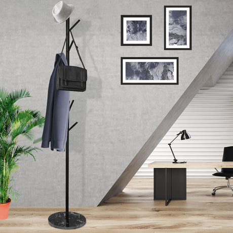 Levede Coat Rack Hat Clothes Stand Hanger Black-2018816733913157638