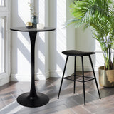 Levede 2x Round Bar Table Pub Tables Black-2018816908509450247
