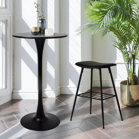 Levede 2x Round Bar Table Pub Tables Black-2018816908509450247