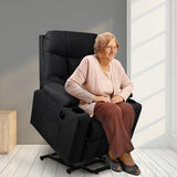 Levede Recliner Chair Electric Lift Black - Close-Up Angle
