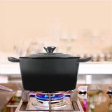 TOQUE 4L Enamel Dutch Oven Pot in Black Colour - Close-Up Angle