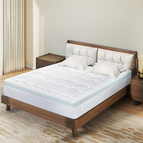 Dreamz Gel Memory Foam Mattress Topper 8cm Queen Size-2006733414463574023