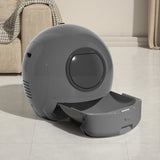Pawz Automatic Cat Litter Box Large Self-Cleaning Grey - Close-Up Angle
