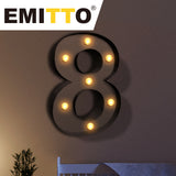 LED Metal Number Lights Free Standing - Close-Up Angle