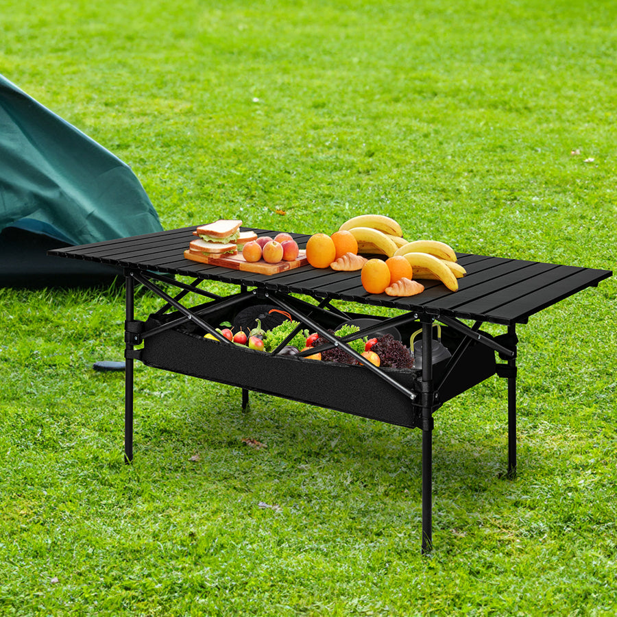 Levede Folding Camping Table Portable Black-2018816754809180167