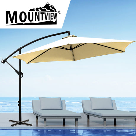 Mountview 3M Outdoor Umbrella Cantilever Beige Without Base-1954802870608072711