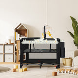 BoPeep Baby Cot Bed Crib Portable Bassinet Black - Close-Up Angle