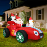 Santaco Christmas Inflatable 2.4M Santa Racing Sleigh - Close-Up Angle
