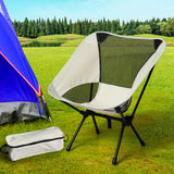 Camping Chair Folding Outdoor Portable Medium Beige - Close-Up Angle