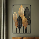 Large Metal Wall Art Leaf Tree Of Life - Close-Up Angle