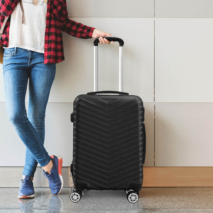 Slimbridge 20" Carry On Travel Luggage Black 20 inch-2018816689810051079