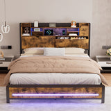 Levede King Bed Frame Storage Headboard Industrial - Close-Up Angle