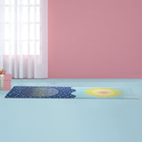 Centra Yoga Mat Foldable Non-Slip Exercise Blue - Close-Up Angle