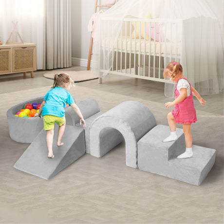 Bopeep Kids Foam Blocks Play Set Pit Climb Crawl Slide Soft Toddlers Toys Indoor-1954802414863388678