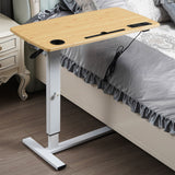 Levede Standing Desk Height Adjustable Oak - Close-Up Angle
