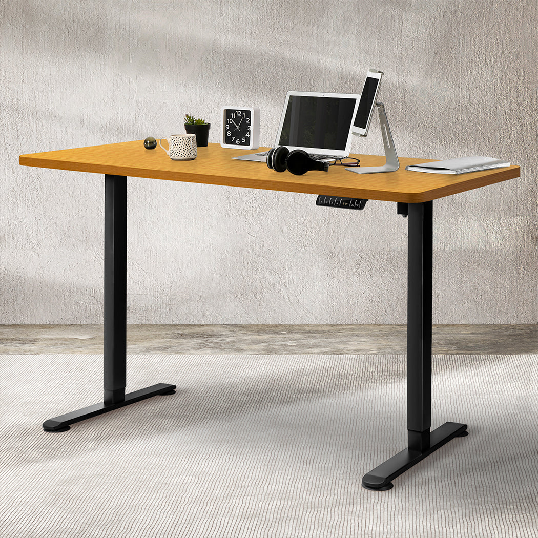 Levede Motorised Standing Desk Adjustable 140cm Natural 1000x 1MM-2006733293239799815