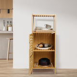 Levede Bathroom Bamboo Storage Cabinet Natural - Rear View