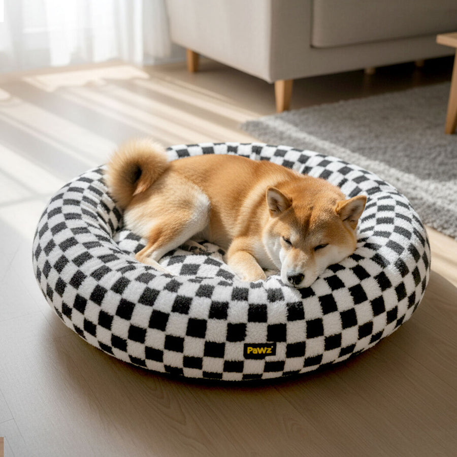 Pawz Circular Plush Dog Cosy Bed Calming Pet Plush Bed-2018816676698656775
