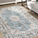 Marlow Floor Rug Short Pile Washable Vintage Carpet Soft Plush Non Slip 160x120-2018816742326931463