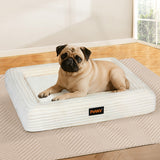 Pawz M Size Orthopedic Dog Bed with Corduroy Removable Cover Waterproof Washable Beige - Close-Up Angle