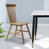 Levede 2x Dining Chairs Kitchen Windor Oak - Close-Up Angle