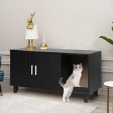 PaWz Enclosed Cat Litter Cabinet Box Black-2018816835016855559