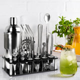 Cocktail Shaker Set Stainless Steel - Close-Up Angle