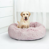 PaWz Pet Bed Cat Dog Donut Nest Calming XXL Pink XX-Large - Close-Up Angle