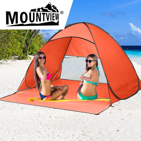Mountview Pop Up Beach Tent Caming Portable Orange-1954802641854926855