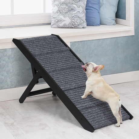 PaWz Adjustable Dog Ramp Height Stair Black-2006732982248935431