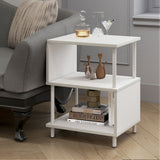 Levede Modern Side Table 3‑Tier Storage Bedside Table - Close-Up Angle