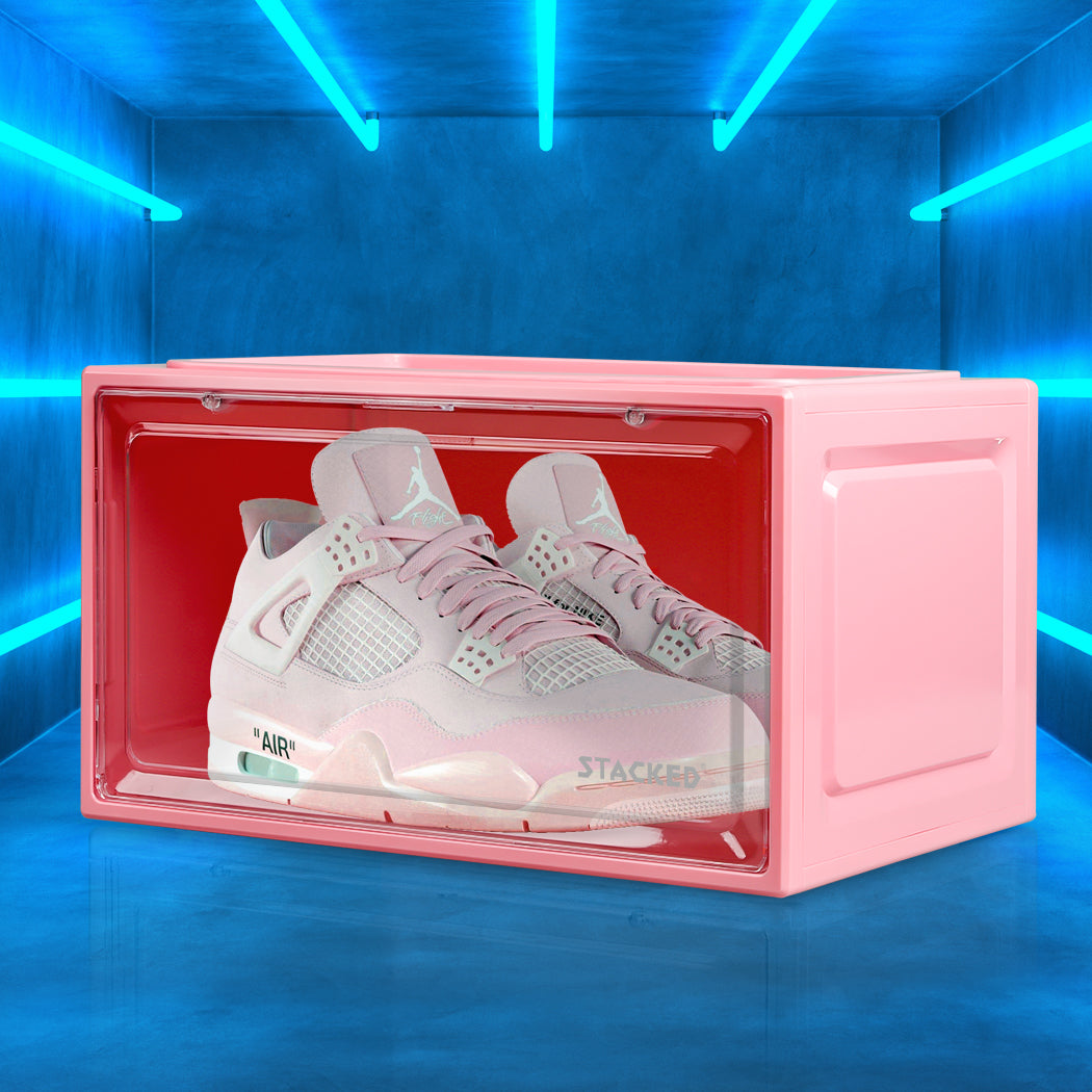 Stacked Sneaker Display Case Stackable Pink-2006733027572584455