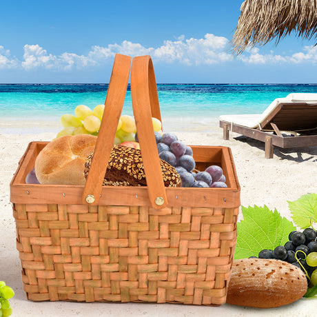 Picnic Basket Baskets Outdoor Deluxe-1954802337067438086