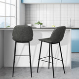Levede 2x Bar Stool Barstools Counter Grey-2006733275812466695