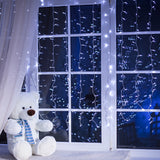 500 LED Curtain Fairy String Lights Cool White - Close-Up Angle