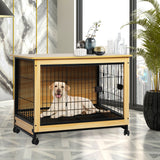 PaWz Wooden Wire Dog Kennel Side End XL X-Large - Close-Up Angle