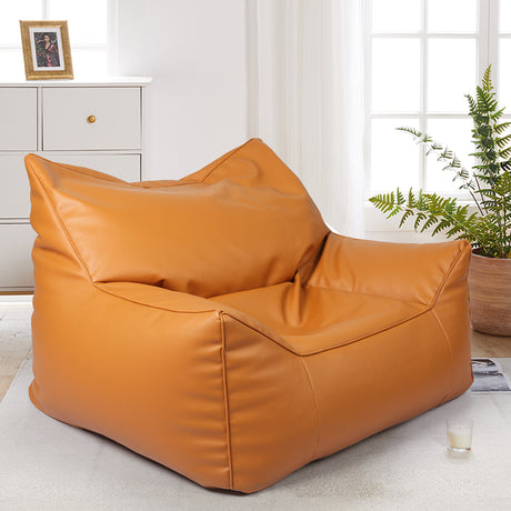 Marlow Bean Bag Chair Cover PU Indoor Brown-2006733218082066439