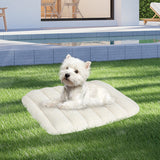 Pawz S Size Orthopedic Dog Bed with Sherpa Plush Removable Cover in White - Close-Up Angle