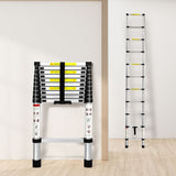 Traderight Multipurpose Ladder Telescopic 3.2M Silver 3.2 Meter - Close-Up Angle
