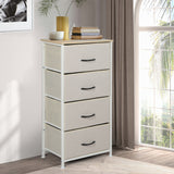 Levede Storage Cabinet Tower Chest Beige - Rear View