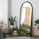 Yezi Floor Mirror Full length Mirrors 1.8M Black - Close-Up Angle