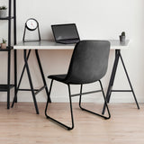 Levede 2x Dining Chairs Kitchen Table Black - Close-Up Angle