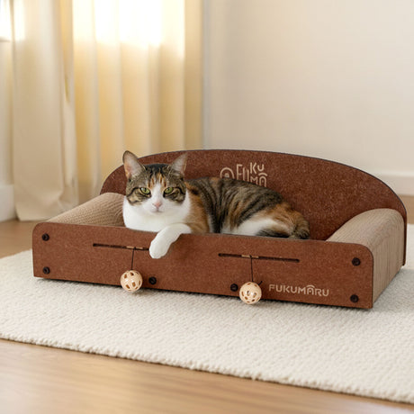 Pawz Cat Scratching Board Corrugated Cardboard 2 Balls-2011971121292906503