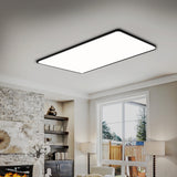 EMITTO 3-Colour Ultra-Thin 5CM LED Ceiling 90W Black - Close-Up Angle