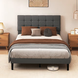 Levede Bed Frame Upholstered Platform Mattress Base Queen - Close-Up Angle